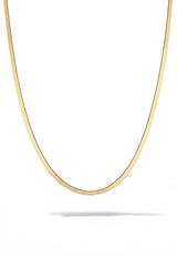 Herringbone Chain Necklace | 14K Solid Gold