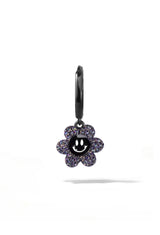 Black Happy Daisy Huggie Earring