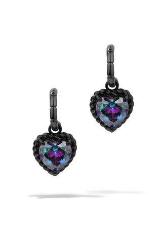 Vintage Mystic Topaz Heart Earrings