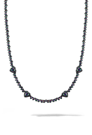 Mystic Topaz Heart Tennis Necklace