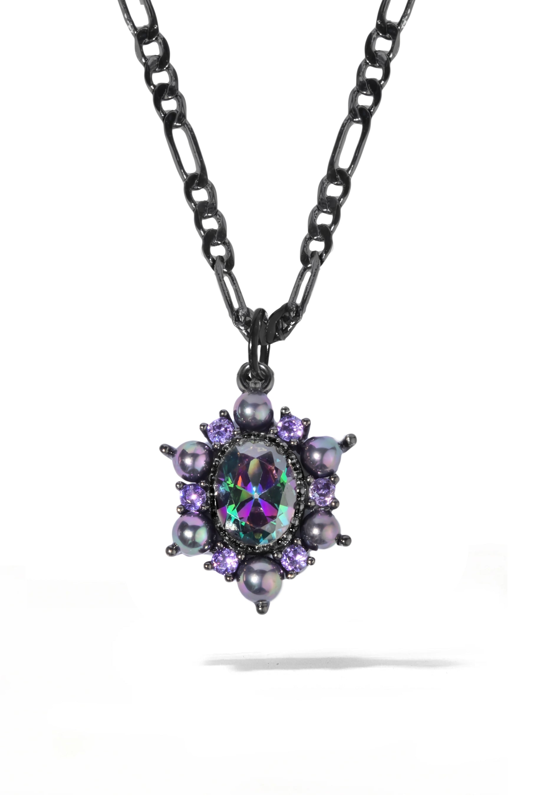 Buy Vembley Combo of 2 Lovely Gold Plated Purple Crystal and Black Mariposa  Butterfly Pendant Necklace For Women and Girls for Women Online in India