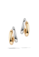 Dual Tone Double Hoop Earrings