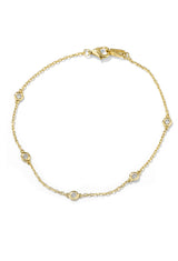 Diamond Bezel Bracelet | 14K Solid Gold