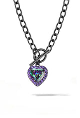 Mystic Black Heart Toggle Chain Necklace