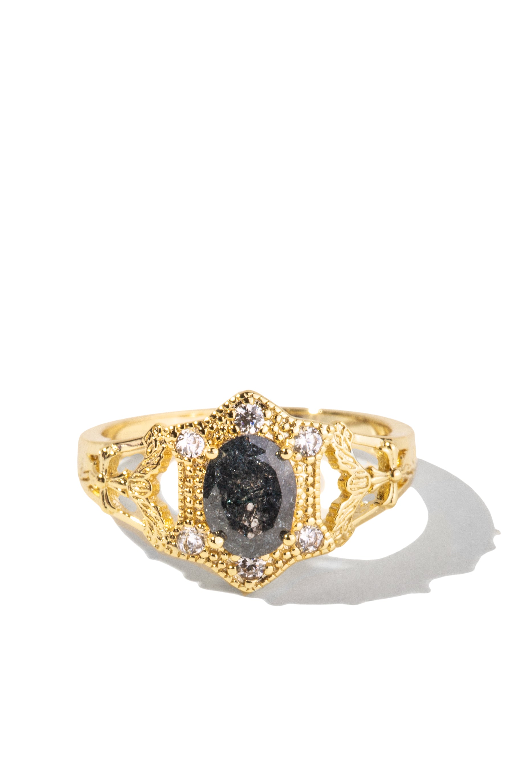 Black ice outlet crystal ring