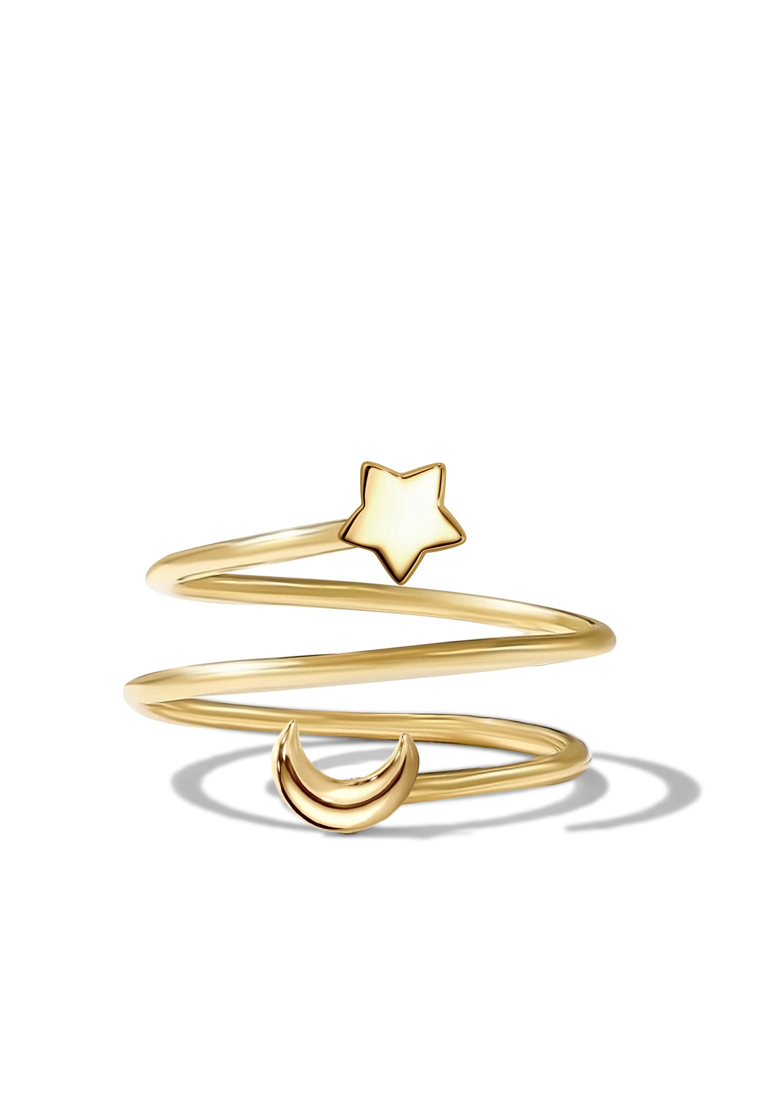 Star & Moon Ring | 14K Solid Gold