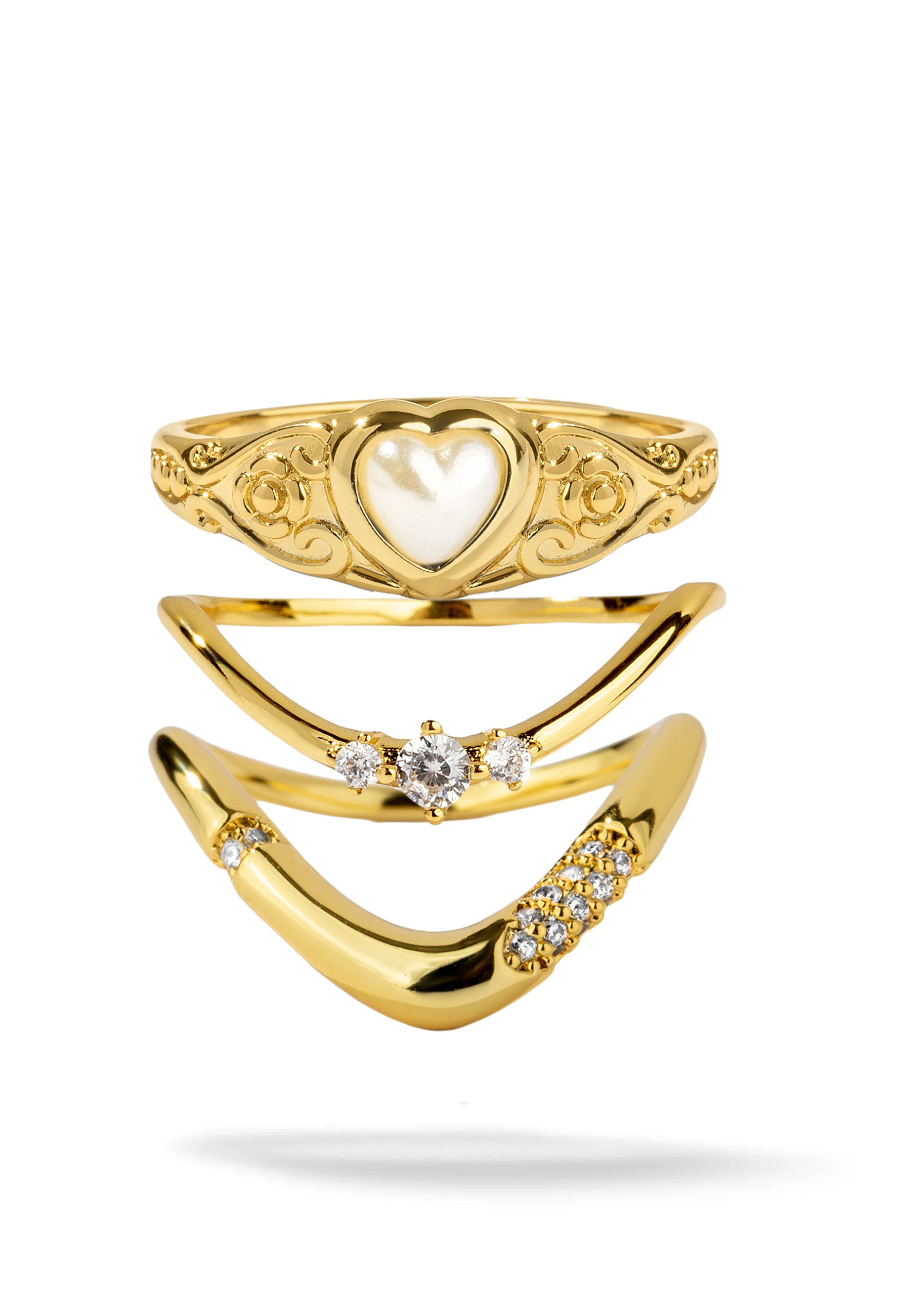 Sweetheart 3 Ring Stack