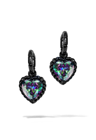 Vintage Mystic Topaz Heart Earrings