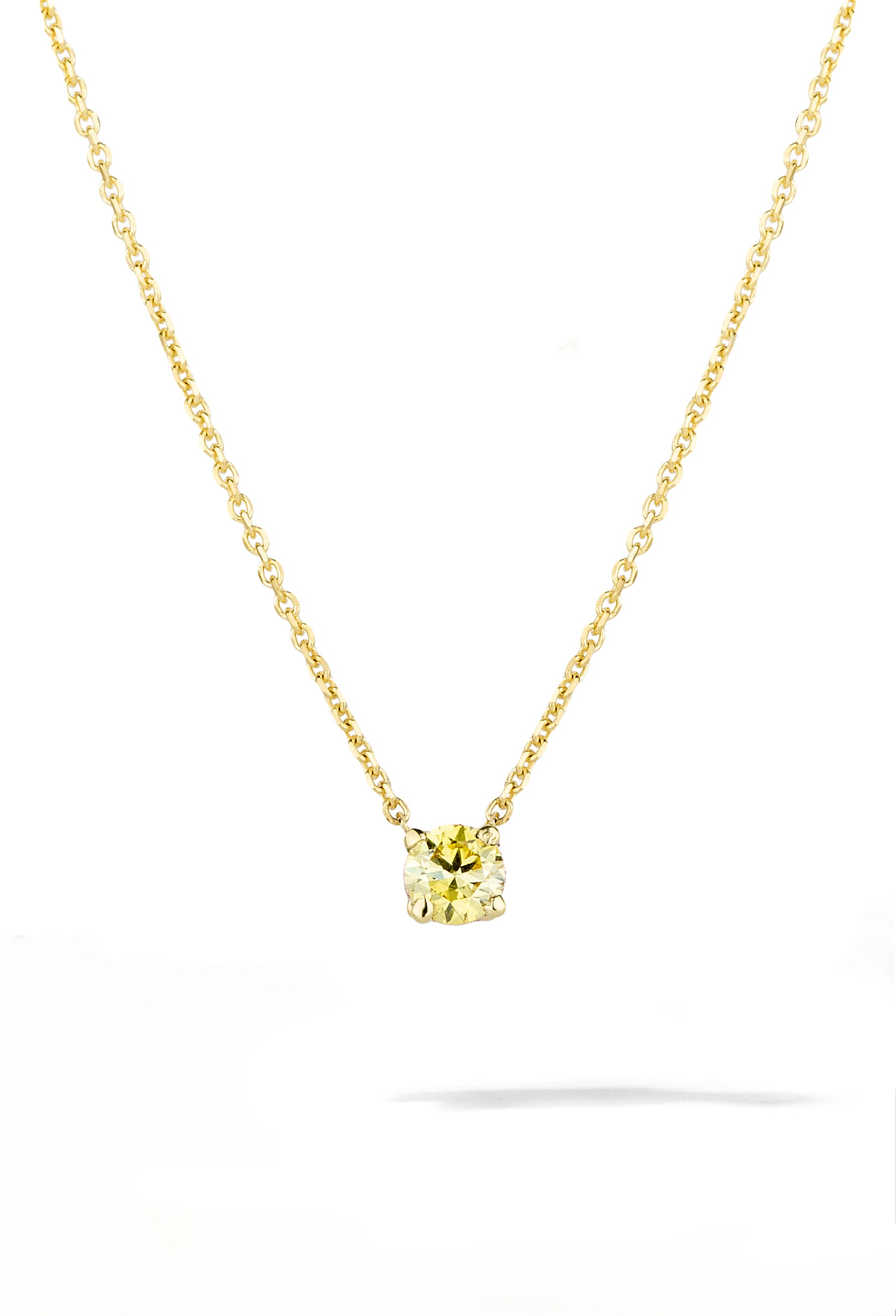 Yellow Diamond Necklace | 14K Solid Gold