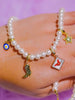 Saloon Pearl Charm Necklace Set