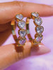 Large Gold Bezel Heart Hoops Earrings