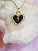 Black Onyx Heart Lock Necklace