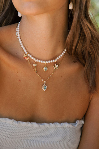 Siren Pearl Charm Necklace Set