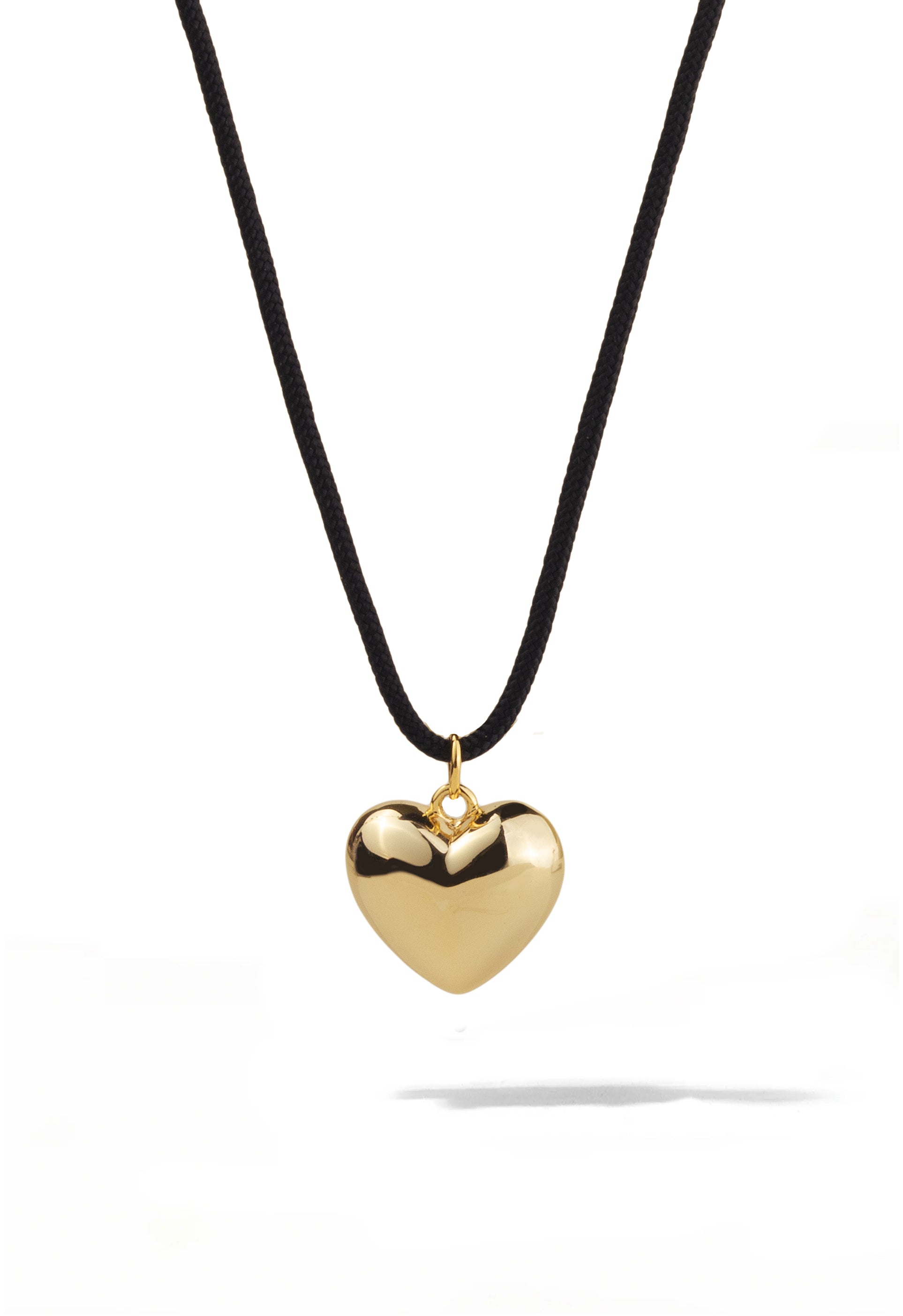 925 Silver Petite Puffed Heart Necklace – In free land