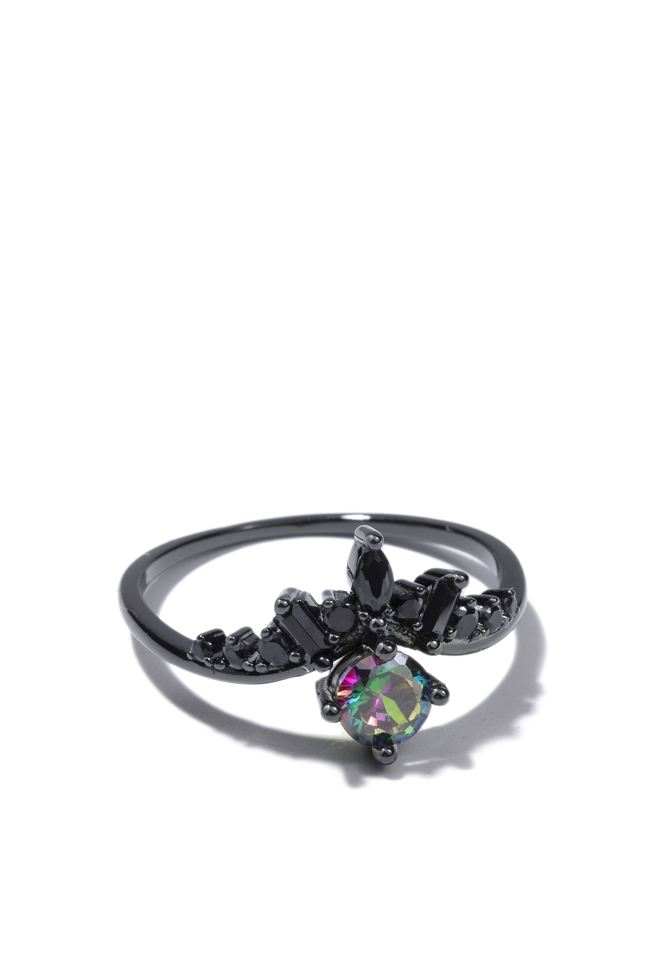 SAINT LAURENT Princess silver-tone crystal ring | NET-A-PORTER