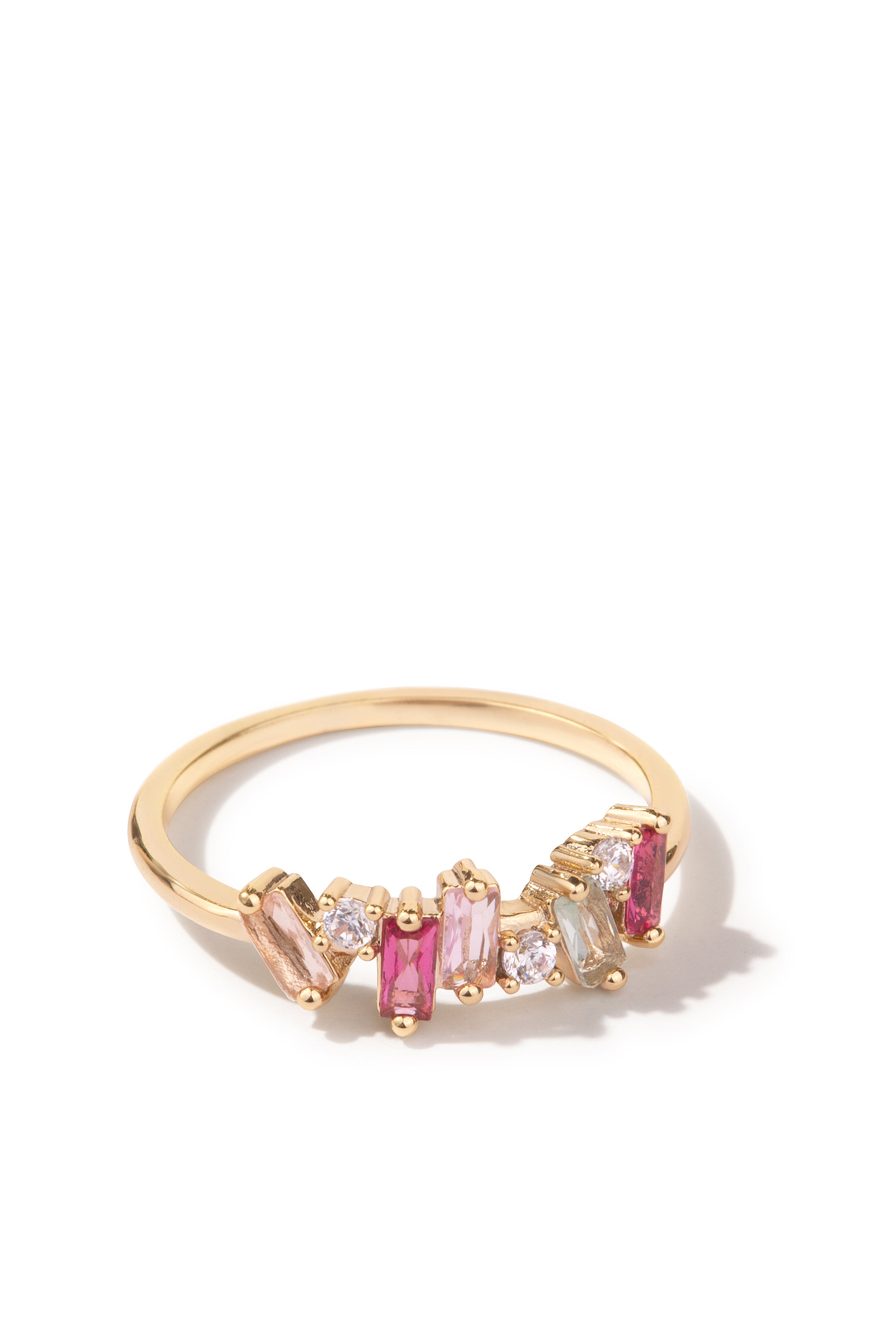 Gold Sealed Band Ring w/ Baguette Crystals | Roulette Gold Sealed by ...